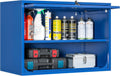 Metal Storage Cabinet Blue Wall Cabinets with Shelf and Locking Door - Wall Mounted Storage Cabinet for Garage Warehouse Home Office - Assembly Required