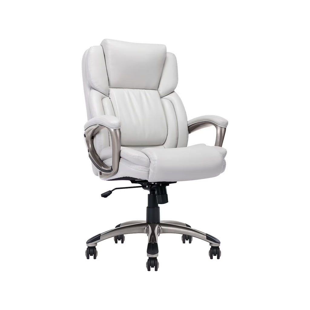 Serta Garret Executive Office Chair White Bonded Leather