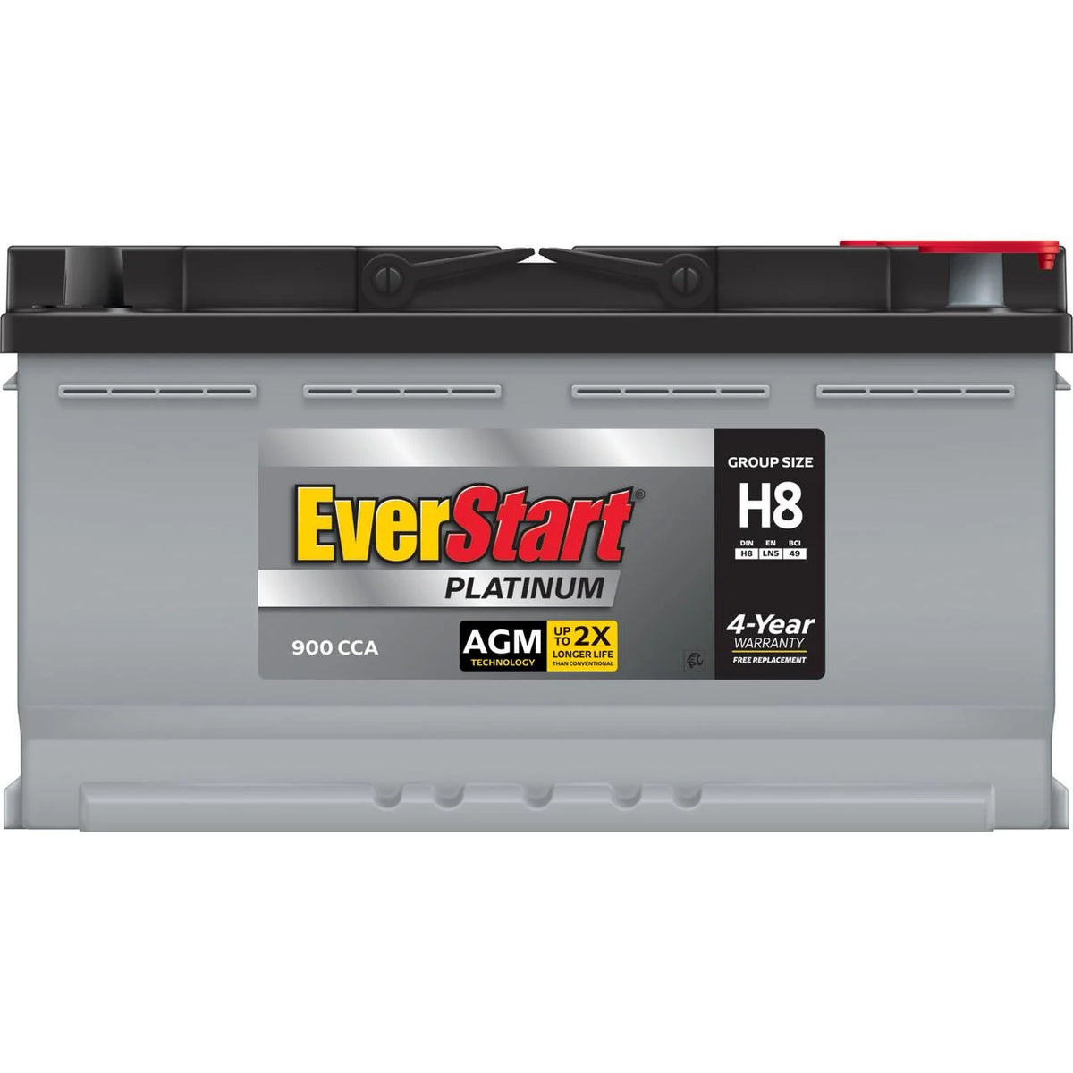 EverStart Platinum AGM Automotive Battery, Group Size H8 / LN5 / 49 12 Volt, 900 CCA