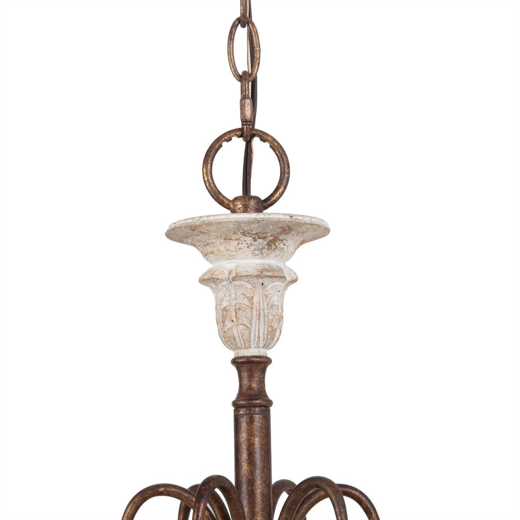 LNC Royal 6-Light Distressed Bronze French Country/Cottage Led Chandelier