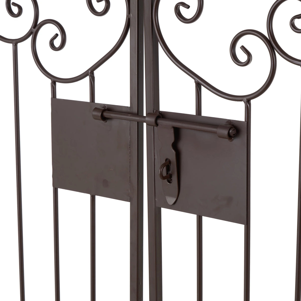 DecMode Traditional Metal Arch with Botanical Design Garden Arbors with Latch Lock Closure, 78"W x 94"H
