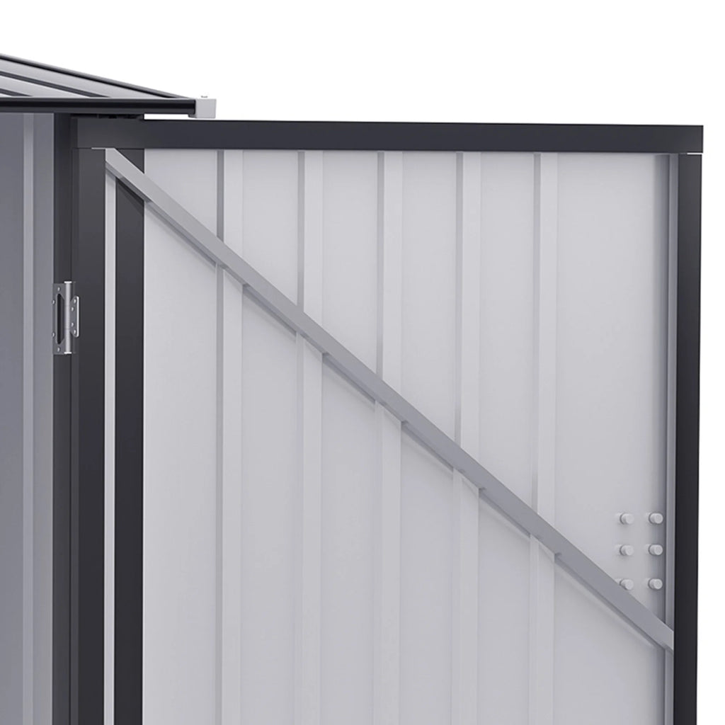 Outsunny 4.6' x 9' Metal Outdoor Storage Shed, Garden Utility Tool House with Double Lockable Doors for Backyard, Patio, Lawn, Garage, White