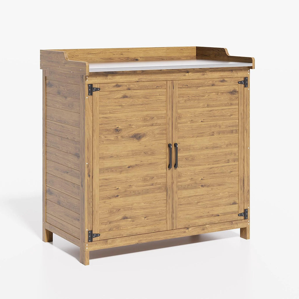 Asofer Outdoor Storage Shed, Storage Cabinet Clearance, Wooden Tool Shed, Deck Cabinet for Outside Patio Lawn
