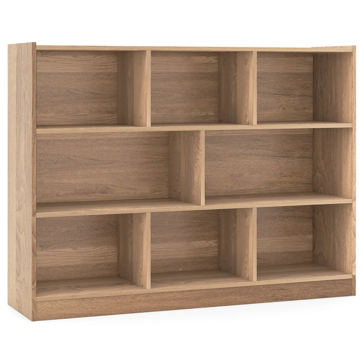 Costway 3-tier Open Bookcase 8-Cube Floor Standing Storage Shelves Display Cabinet White