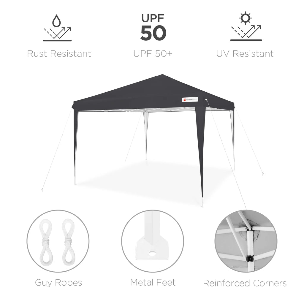 Best Choice Products 10x10ft Pop Up Canopy Outdoor Portable Adjustable Instant Gazebo Tent w/ Carrying Bag - White