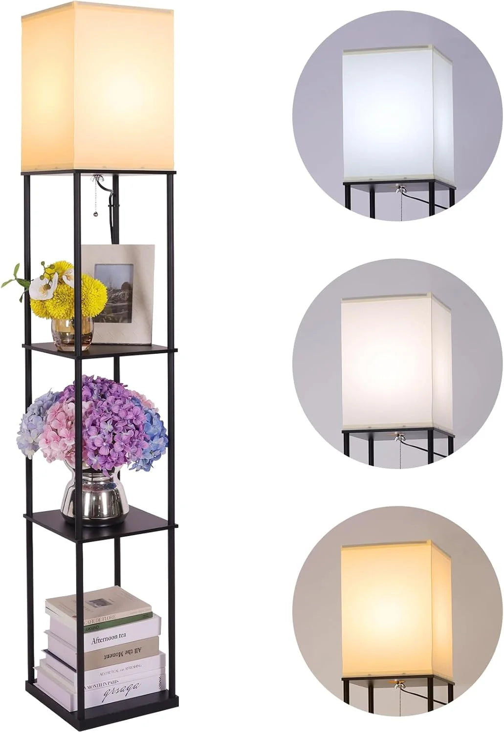 Modern Floor Lamp with Shelves