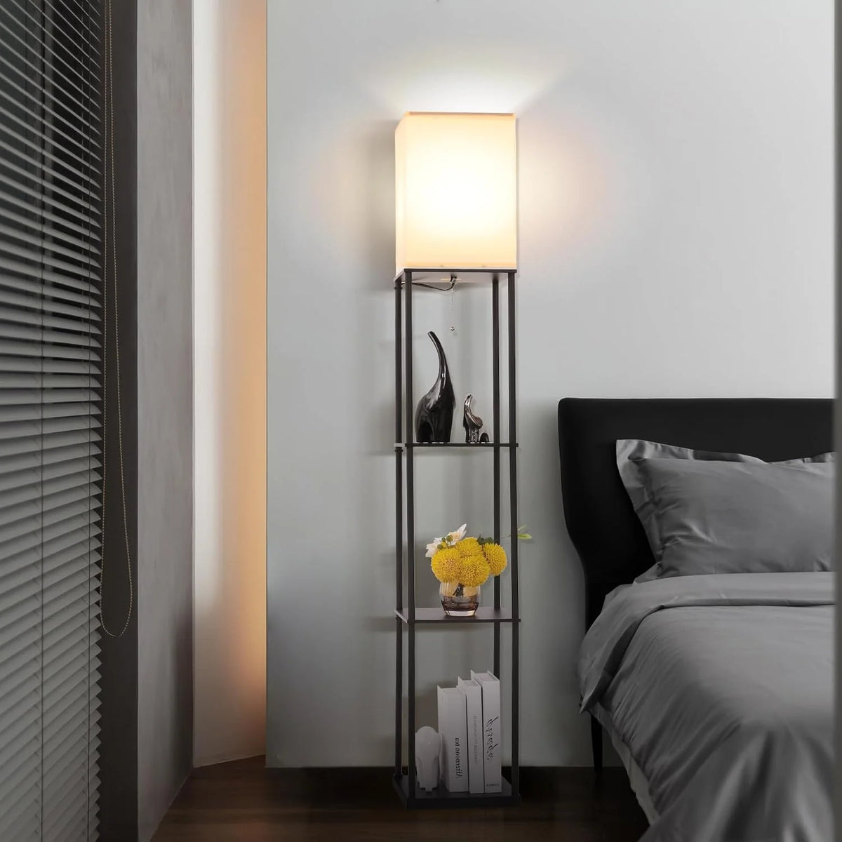 Modern Floor Lamp with Shelves