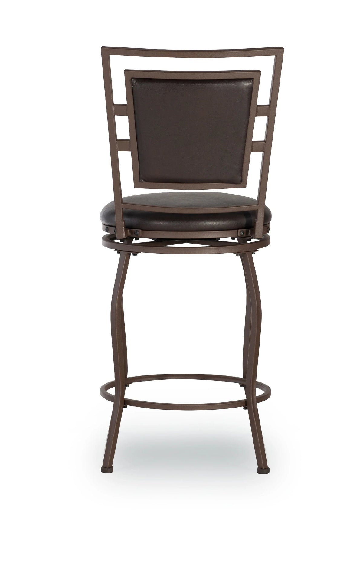 Linon Nora 3-Piece Swivel Bar Stool Set, 24"-30" Adjustable Seat Height, Dark Brown Finish with Dark Brown Vinyl Fabric