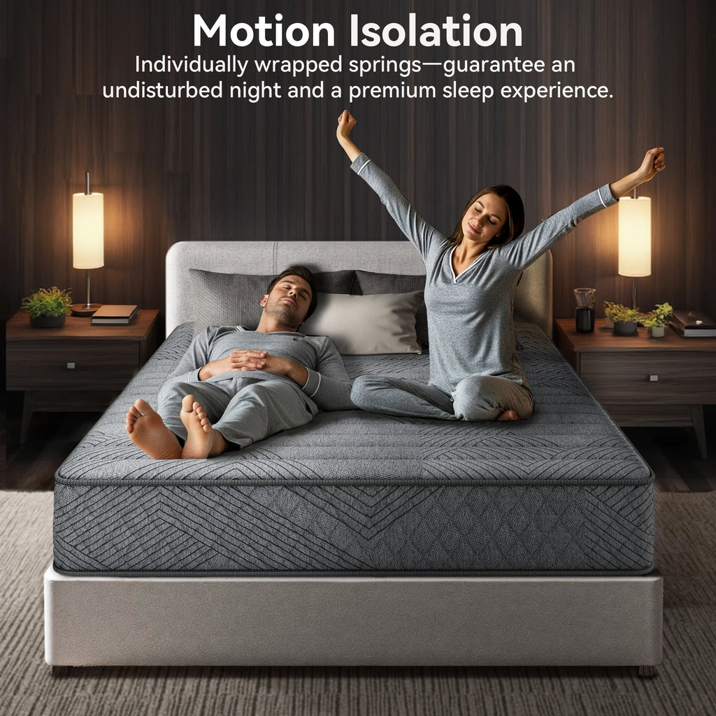 LIBORIA Queen Mattress, 10 inch Cooling Gel Memory Foam, Pocket Spring Hybrid Mattress in a Box, Pressure Relief, CertiPUR-US Certified