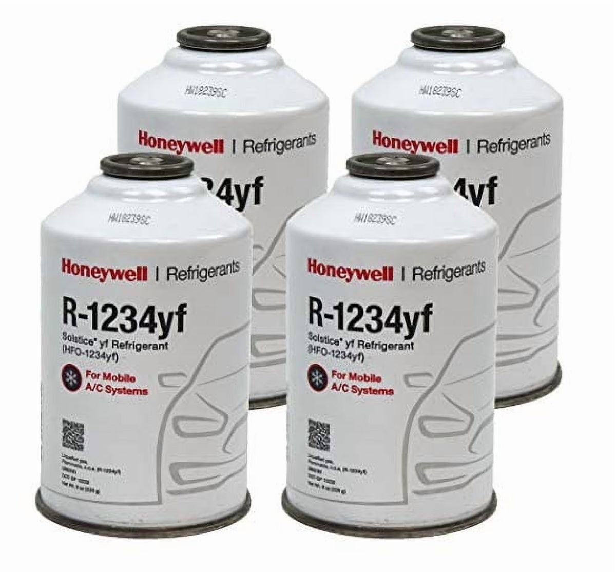 Honeywell R1234YF HFO-1234yf Low Global Warming Potential 8 oz Automotive Refrigerant (4 Pack)