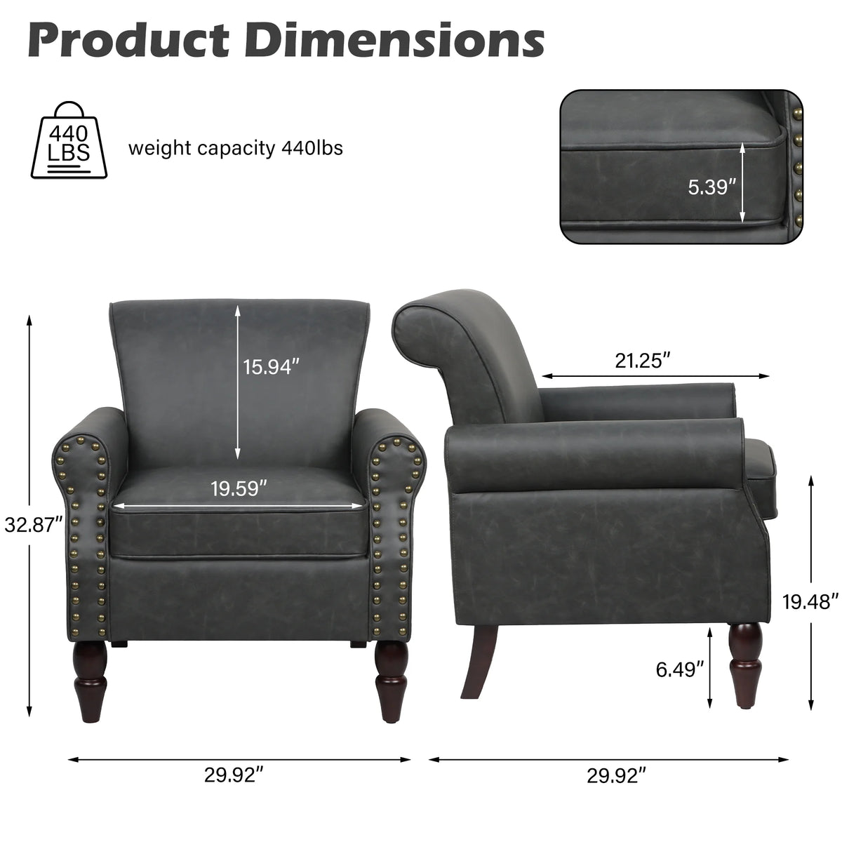 DREAMSIDEA Accent Chairs Upholstered Pattern Morden Armchair Comfy Linen Fabric Single Sofa for Living Room, Pattern White