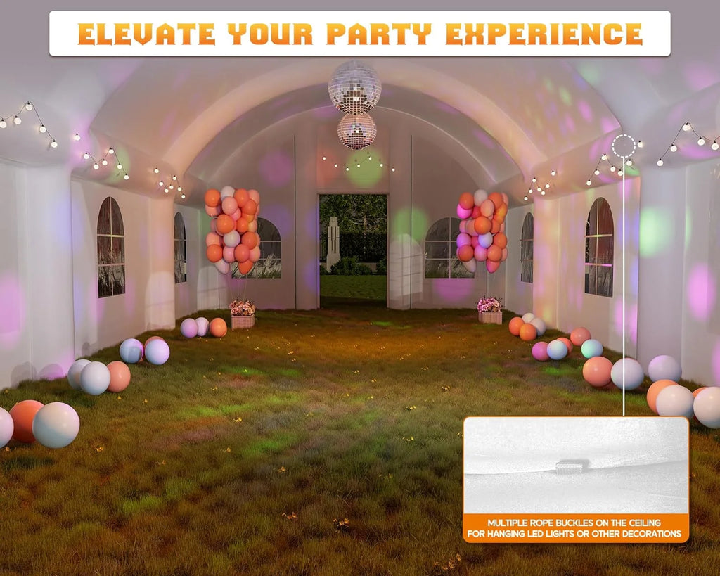 Jocisland 20x16x14 ft Large Black Inflatable Night Club Tent for Adults with 2 Side Doors, Inflatable Nightclub with Logo Area Gazebo Event House