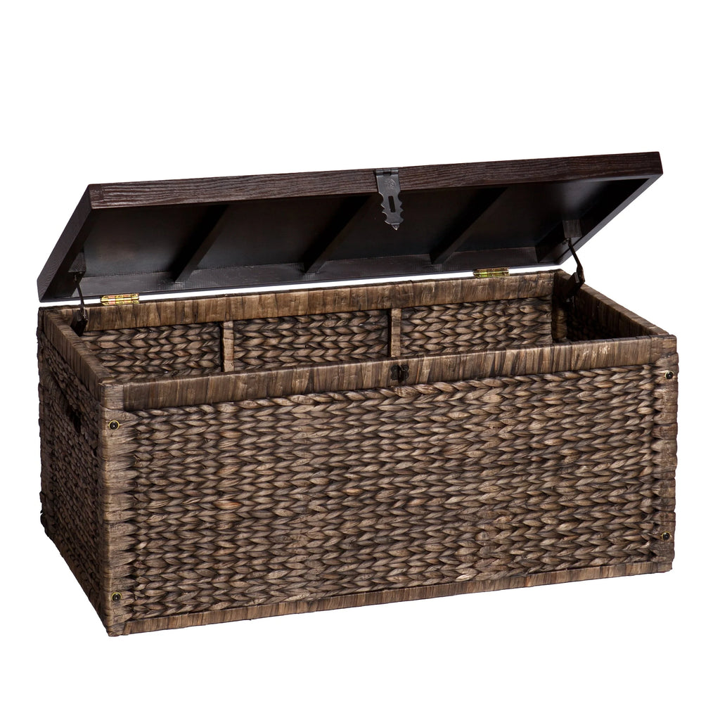 Samford Water Hyacinth Storage Trunk, Blackwashed with Espresso