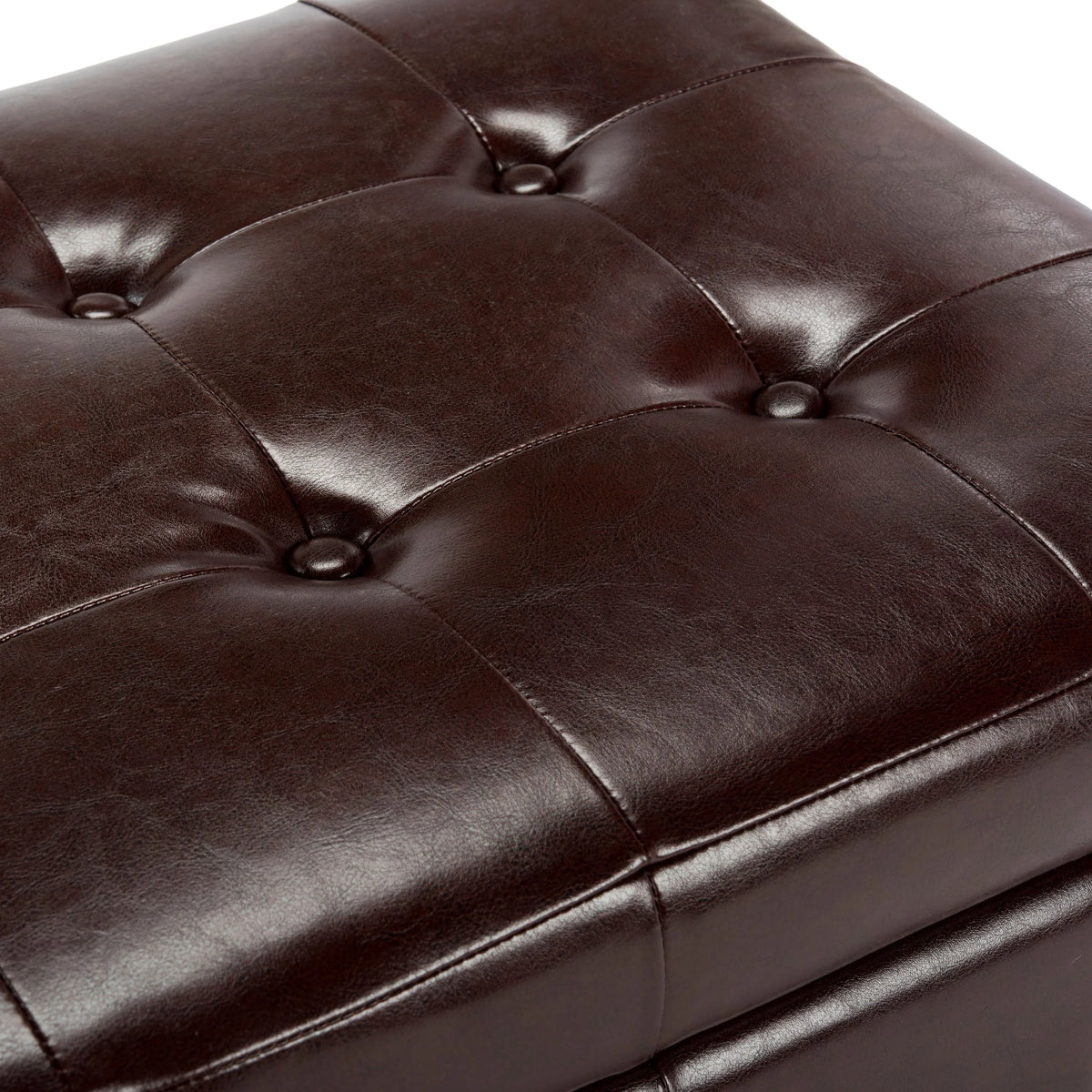SAFAVIEH Small Manhattan Rustic Tufted Storage Bench, Brown