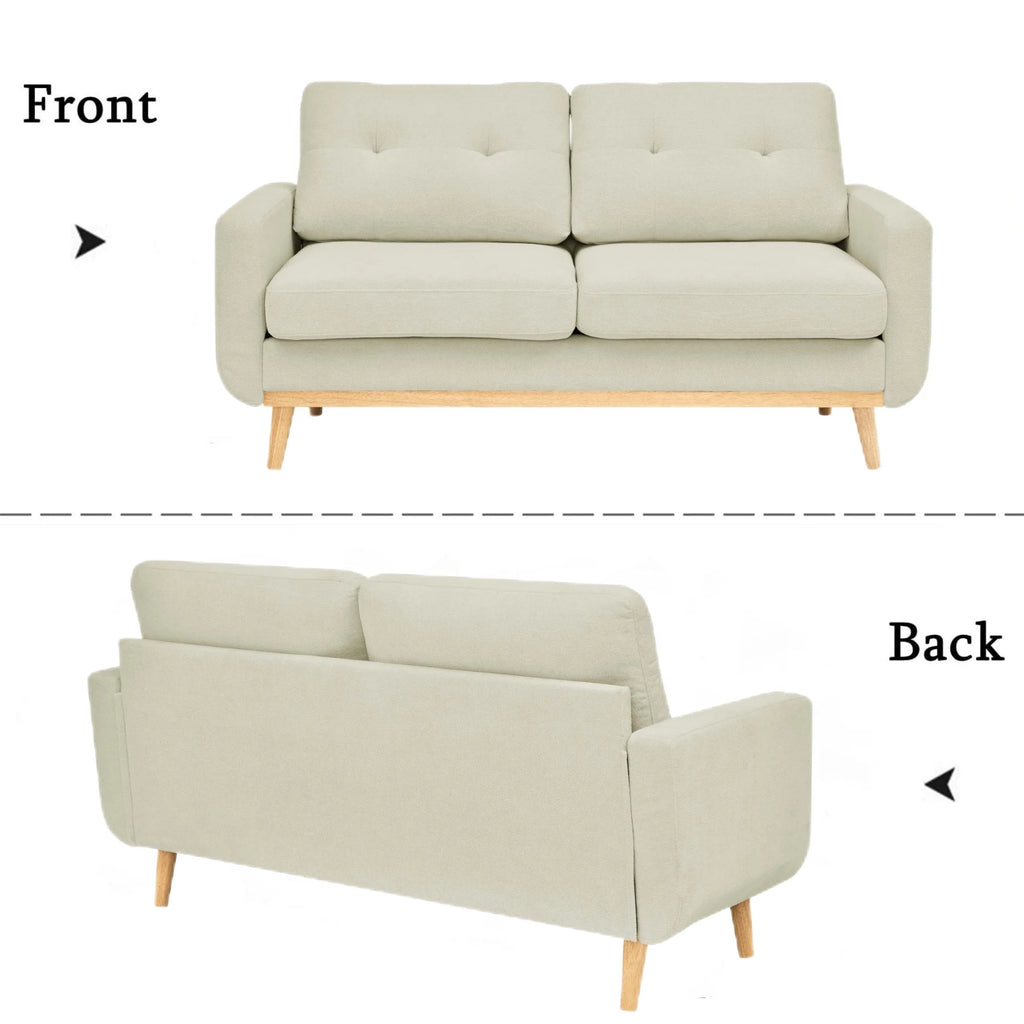 Aukfa 68" Small Sofa Couch Comfy Mid Century Modern Loveseat Sofa for Living Room Bedroom, Cream
