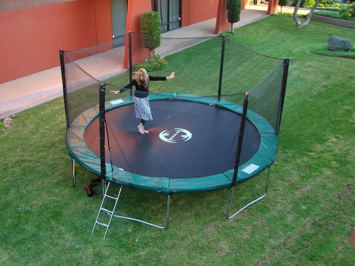 Galactic Xtreme 10x17 FT Outdoor Rectangle Trampoline with Net Enclosure 750Lbs Heavy Weight Jumping Capacity - Outdoor Gymnastics Trampolines for Adults and Kids