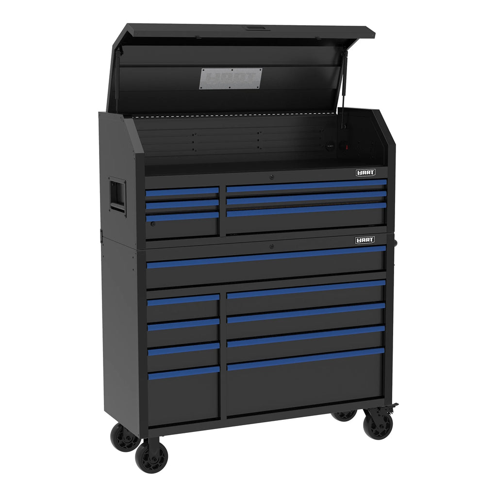 HART 52-Inch 9-Drawer Heavy-Duty Steel Tool Cabinet, Locking Rolling Garage Storage
