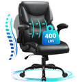 JONPONY Big and Tall Office Chair Wide Seat Ergonomic Computer Desk Chair High Back Executive Leather Chair Adjustable Task Chair Lumbar Back Support 8 Hours Heavy Duty Design,Black