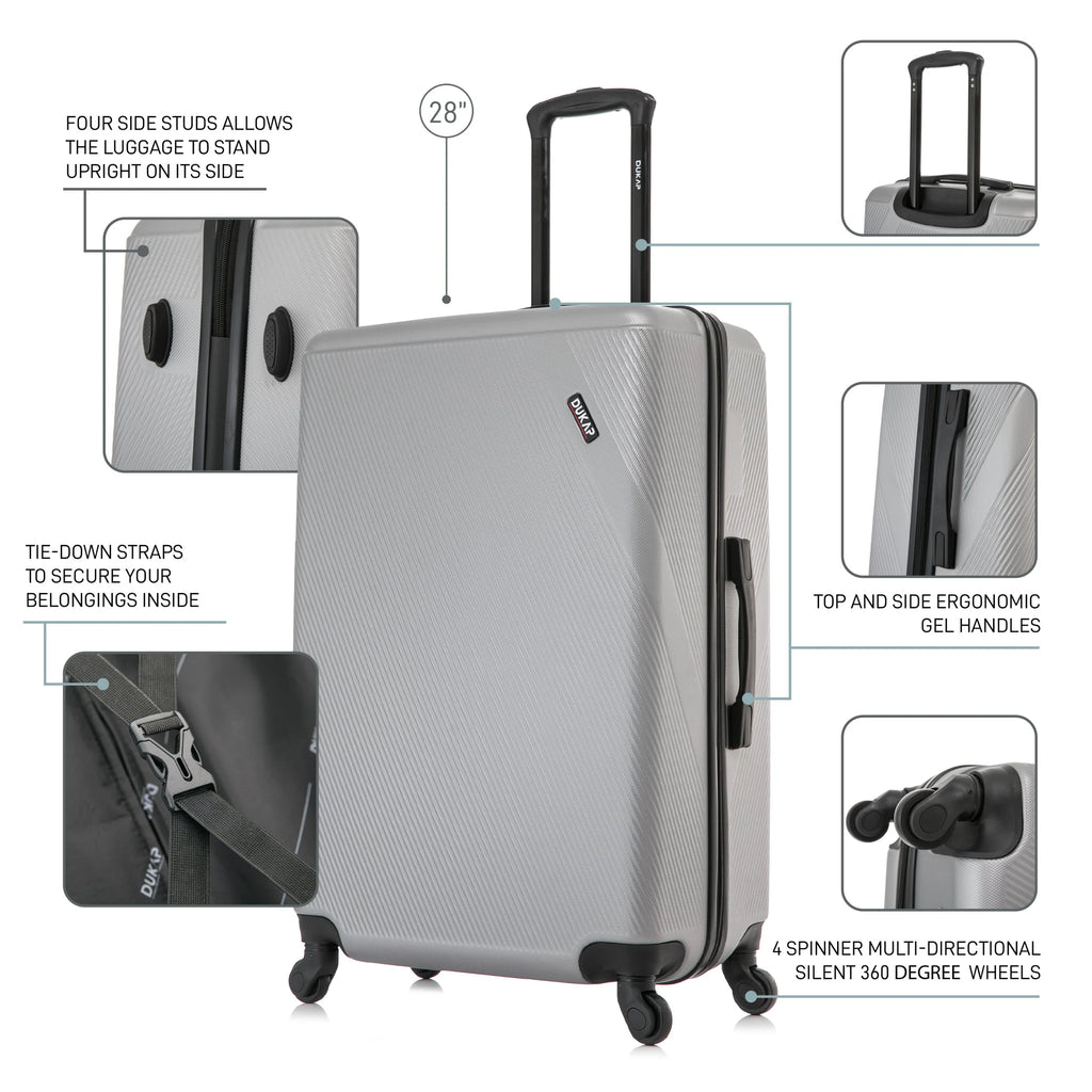 DUKAP Discovery 28" Hardside Lightweight Luggage with Spinner Wheels, Handle and Trolley, Pink