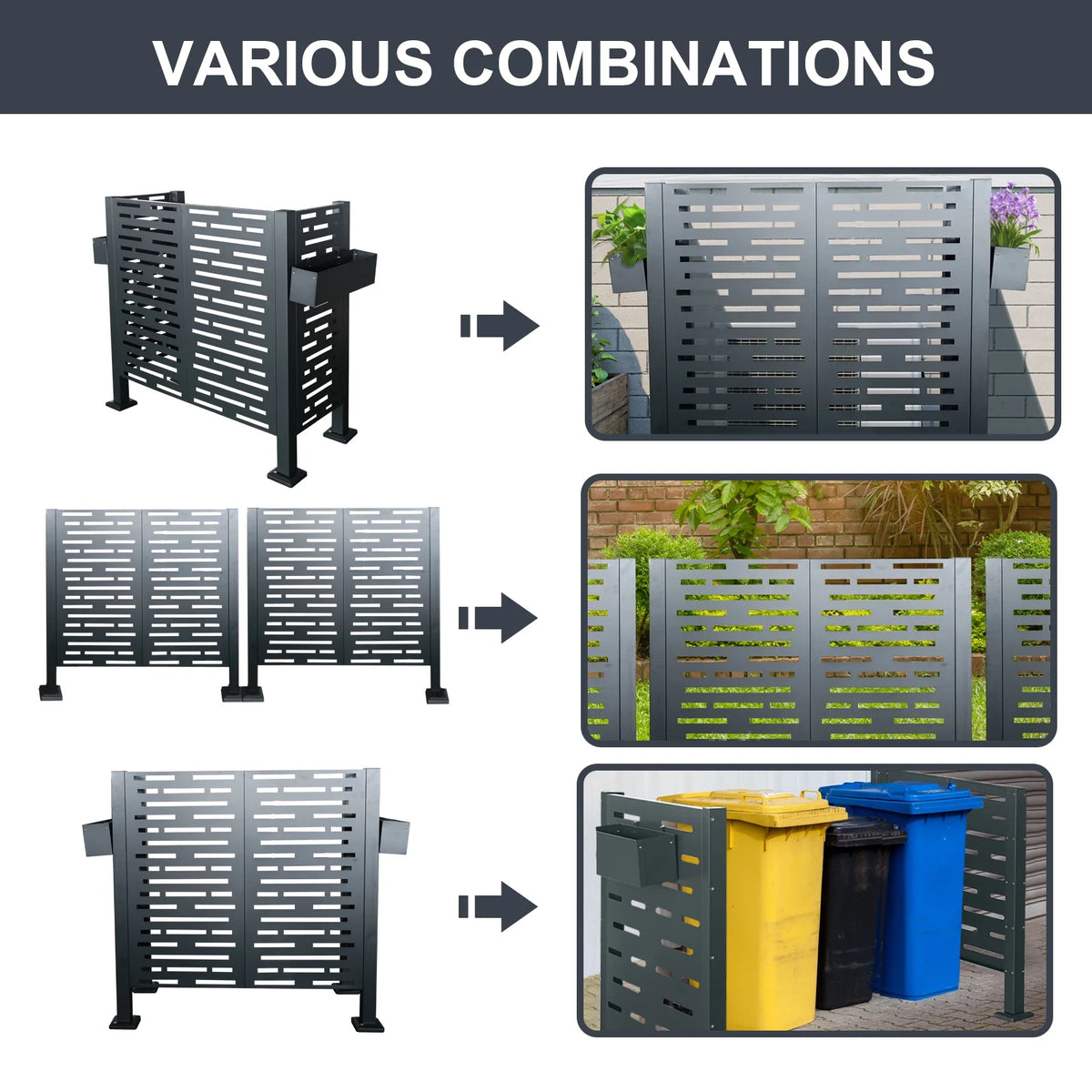 Metal AC Unit Privacy Fence Cover Panel - Outdoor Air Conditioner Hide Fence for Concealing HVAC Units