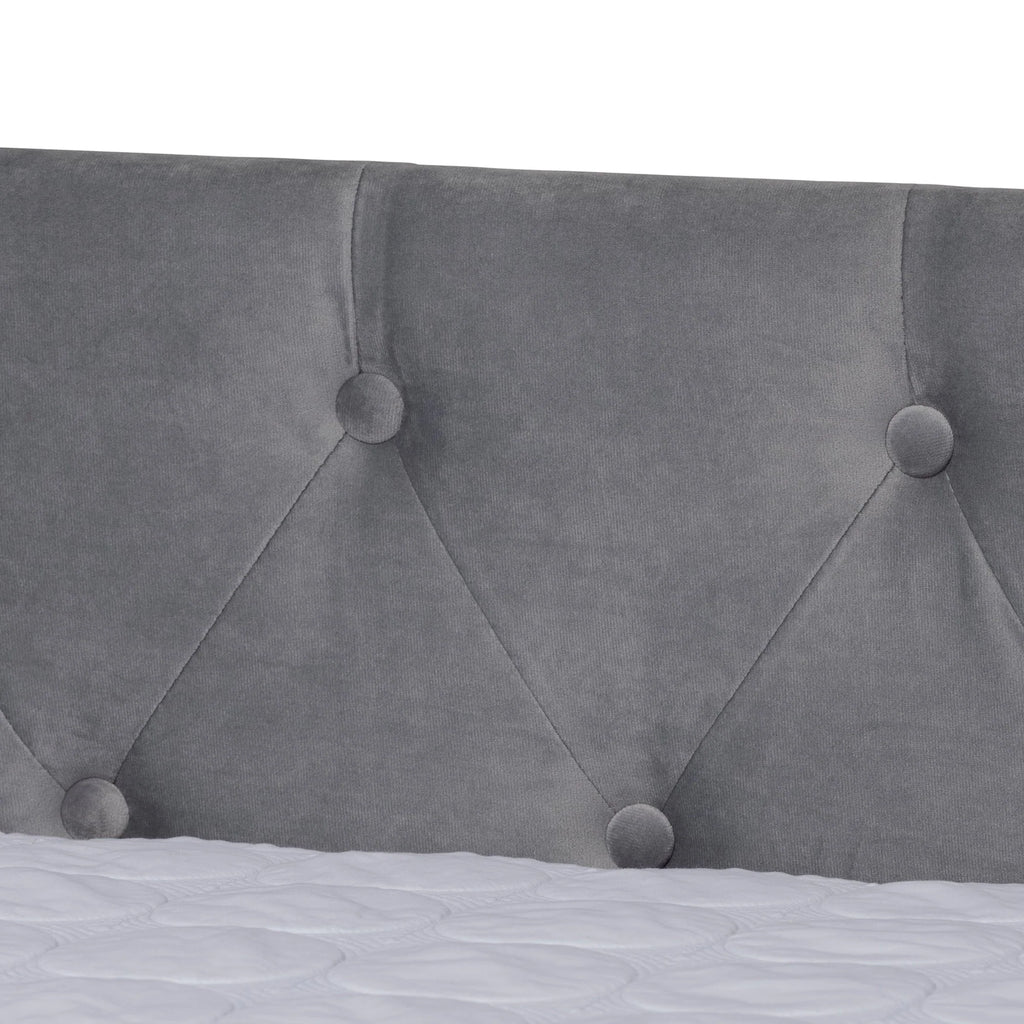 Baxton Studio Larkin Contemporary Upholstered with Trundle Daybed, Full, Grey