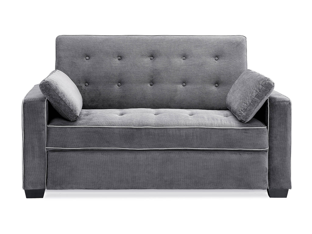 Serta Dream Convertibles Monroe Modern Polyester Convertible Queen Sofa Bed with Pillows Grey