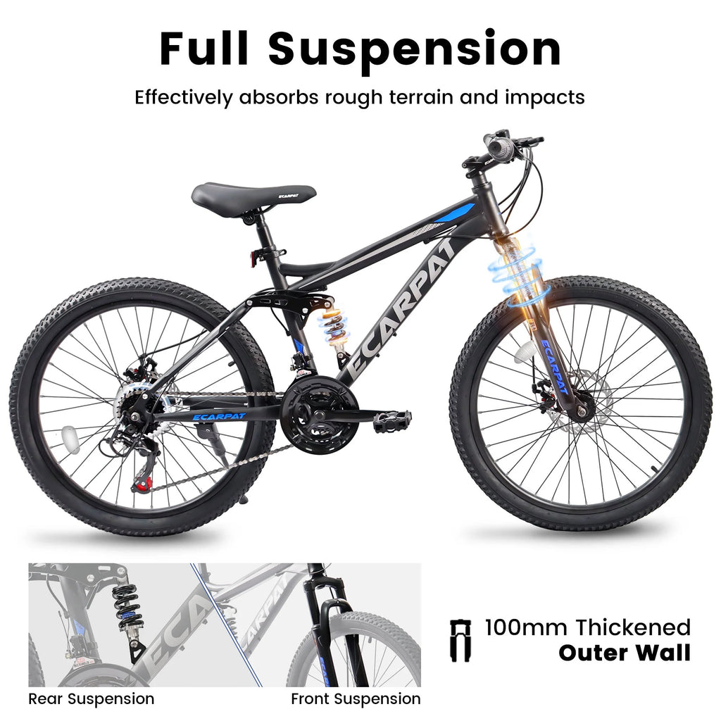 Outdoor Bike A2660 26 Inch Mountain Bike, 21-Speed Disc Brakes, Durable Frame, Front, Rear Dual-Shock Absorption, Unisex for Commuting, Travel, School, Mountain and City Road Cycling,Mountain Bike fo