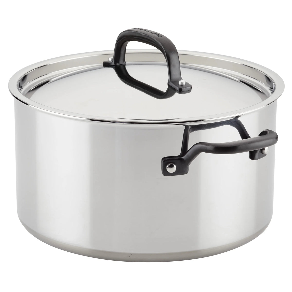KitchenAid 5-Ply Clad 10 Pcs Stainless Steel Cookware Induction Pots and Pans Set, Dishwasher Safe, Metal Utensil, Broiler and Oven Safe to 500F, Polished Stainless Steel