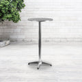 Emma + Oliver 23.25" Round Aluminum Indoor-Outdoor Bar Height Table with Flip-Up Table