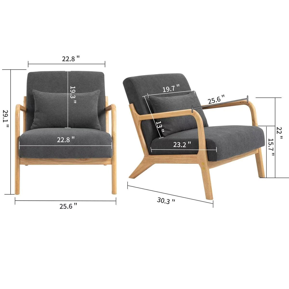 Modern Accent Chair, Upholstered Armchair with Wood Frame, Bronzing Cloth Single Sofa Chair with Lumbar Pillow for Living Room Bedroom Apartment, Orange