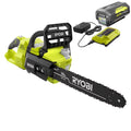Ryobi 14" 40V Battery Powered Chainsaw, Brushless Motor for Gas-Like Power