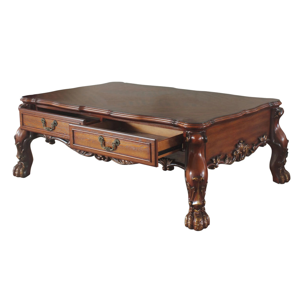 ACME Dresden 2-Drawer Wooden Coffee Table in Cherry Oak