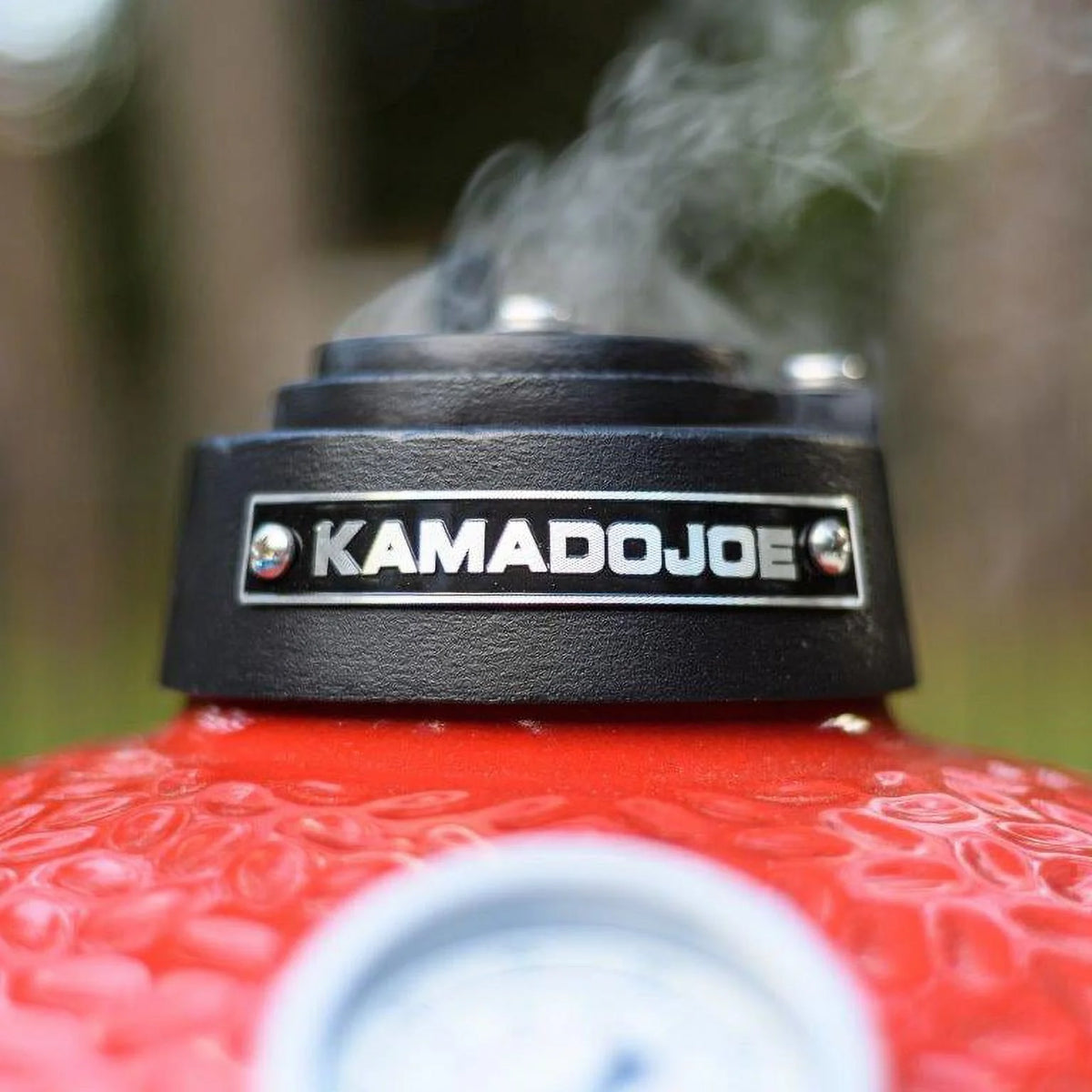 Kamado Joe Joe Jr. 13.5 in. Portable Charcoal Grill in Red with Cast Iron Cart, Heat Deflectors and Ash Tool