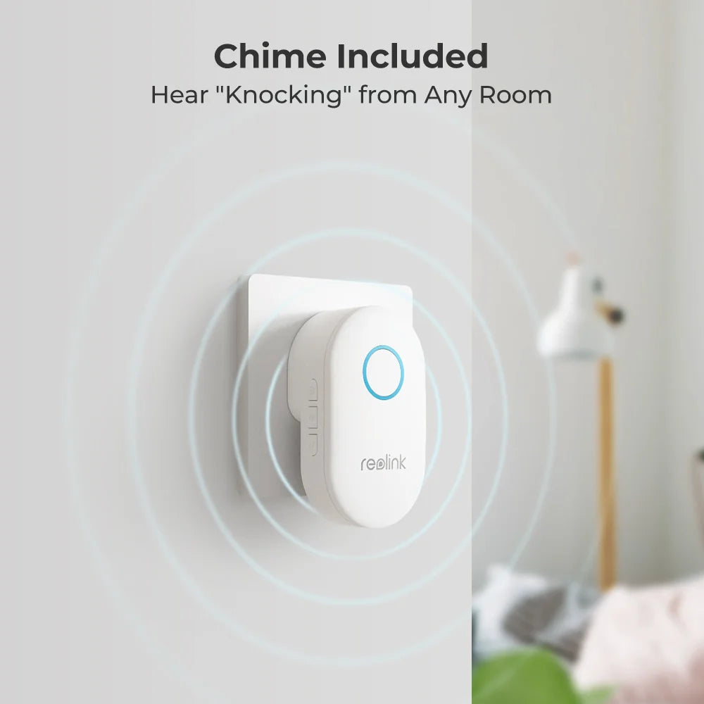 Reolink 2pcs Doorbell Camera 5G/2.4GHz WiFi Chime, 5MP Night Vision, 180 Motion Human Detection, 2 Way Talk, Local Storage Google Assistant