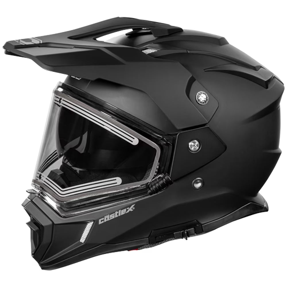 Castle X, 36-28152, Adult Dual Sport Snowmobile Helmet - Heated Shield - CX200 - WRATH - Matte Flo Orange, Small