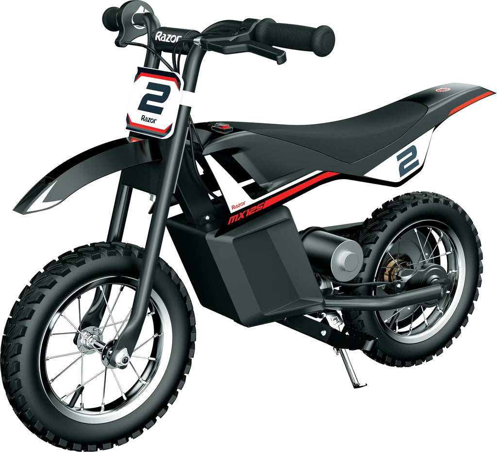 Razor Dirt Rocket MX125 Electric-Powered Dirt Bike - Black with Decal Included, for Child 5+