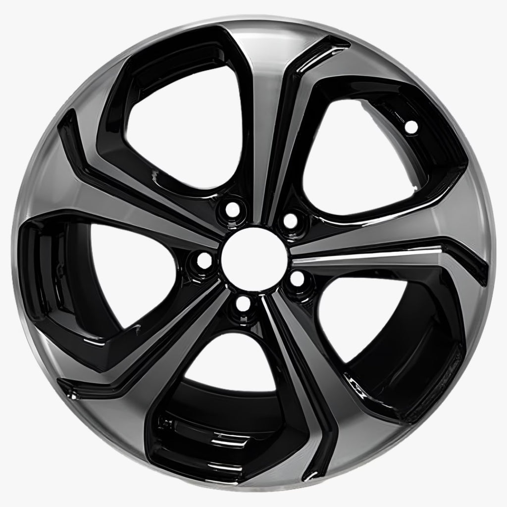For 2014-2015 Honda Civic 18 Inch Black Machine Face (Diamond Cut) Black Rim - OE Direct Replacement - Road Ready Car Wheel