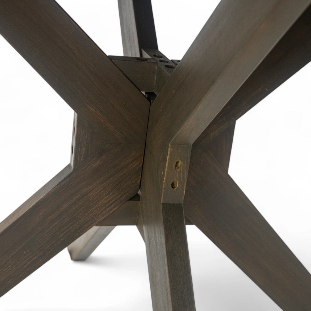 GDF Studio Brigitte Outdoor Round Acacia Wood Dining Table, Teak
