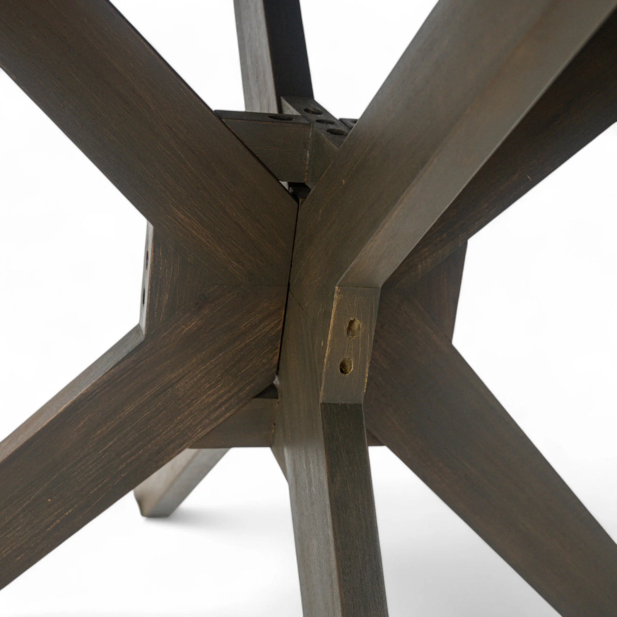 GDF Studio Brigitte Outdoor Round Acacia Wood Dining Table, Teak