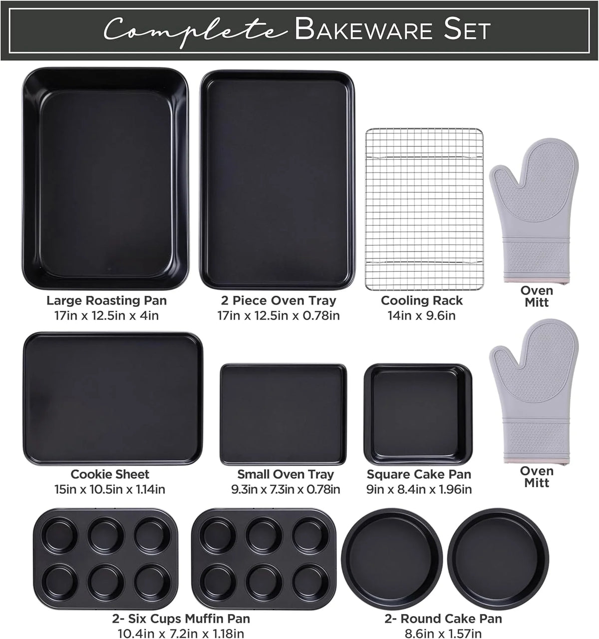 Country Kitchen 13-Piece Nonstick Cookware and Bakeware Set - Pots and Pans Collection with Stackable Design, Cream