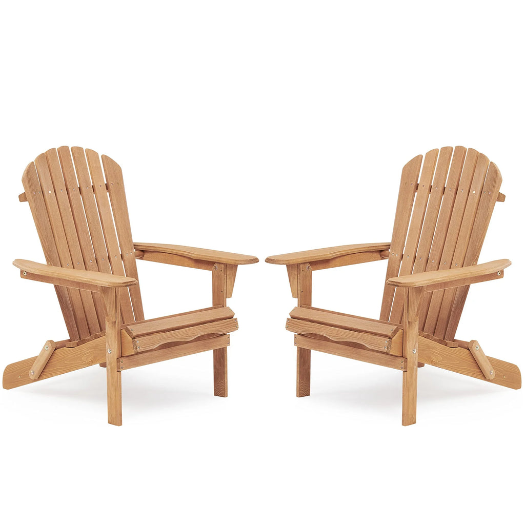 uhomepro Outdoor Adirondack Chairs Set of 2, Folding Fire Pit Chair, Weather Resistant Patio Lawn Chair for Outside Deck Garden Backyard Balcony, Gray