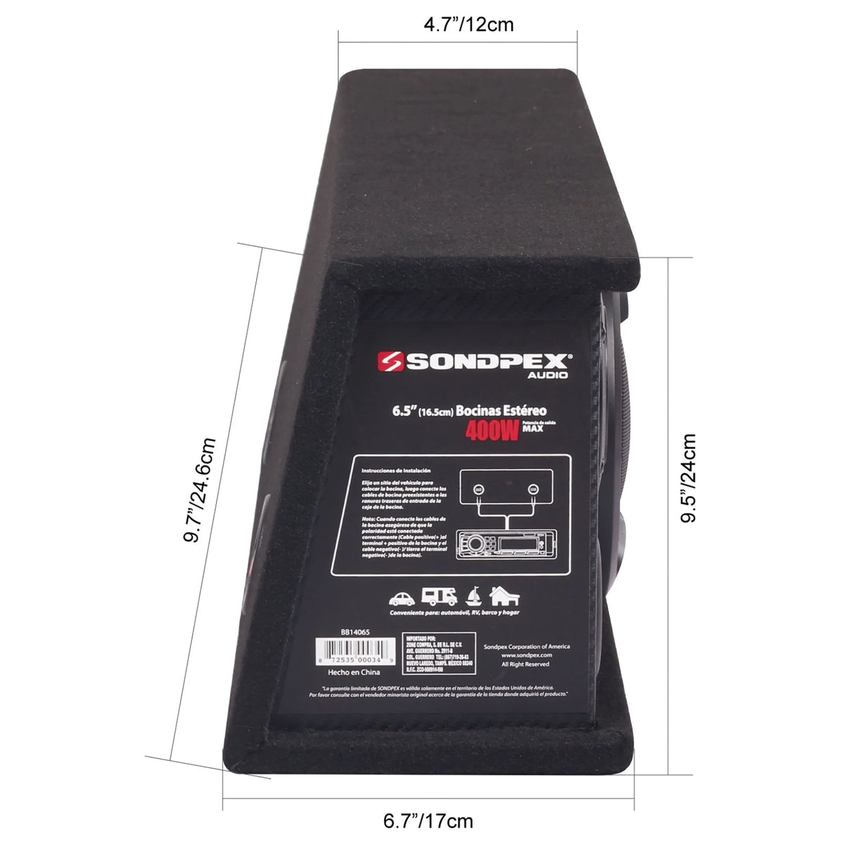 Sondpex BB14065 6.5 in. 400 watt 2-Way Speaker System