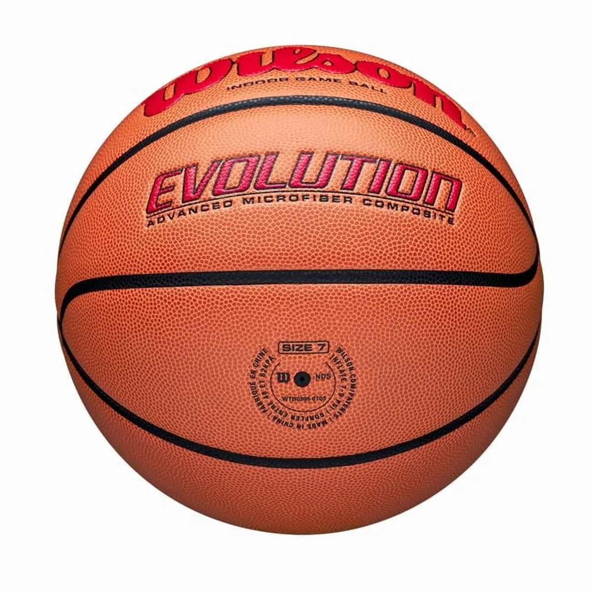 Wilson Evolution Baloncesto de Juego Interior - Negro, Talla 7 - 29,5"