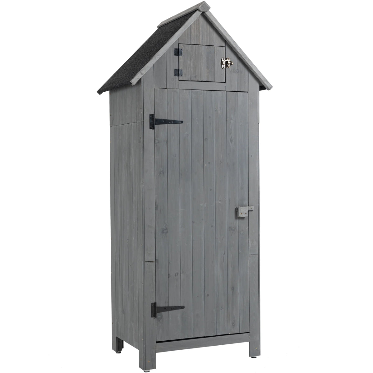 Miniyam 70.55" Outdoor Storage Shed, Garden Tool Storage Cabinet for Home Yard, Natural