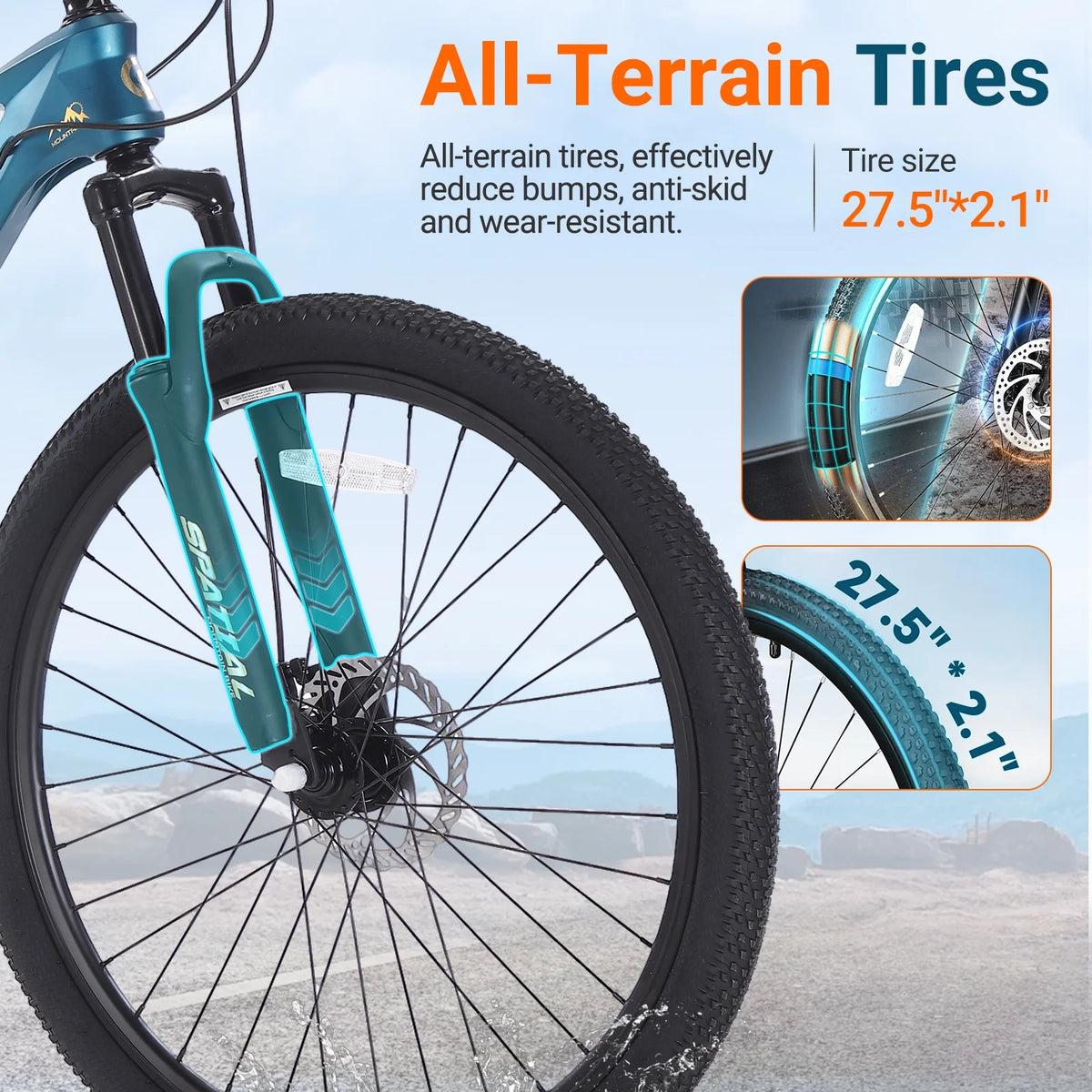 SPATIAL 24/26/27.5/29 inch Mountain Bike,8/21 Speed Lightweight Aluminum Magensium Frame Mountain Bicycle,Fits Men Women Teenagers Adult Disc Brake MTB Bicycle