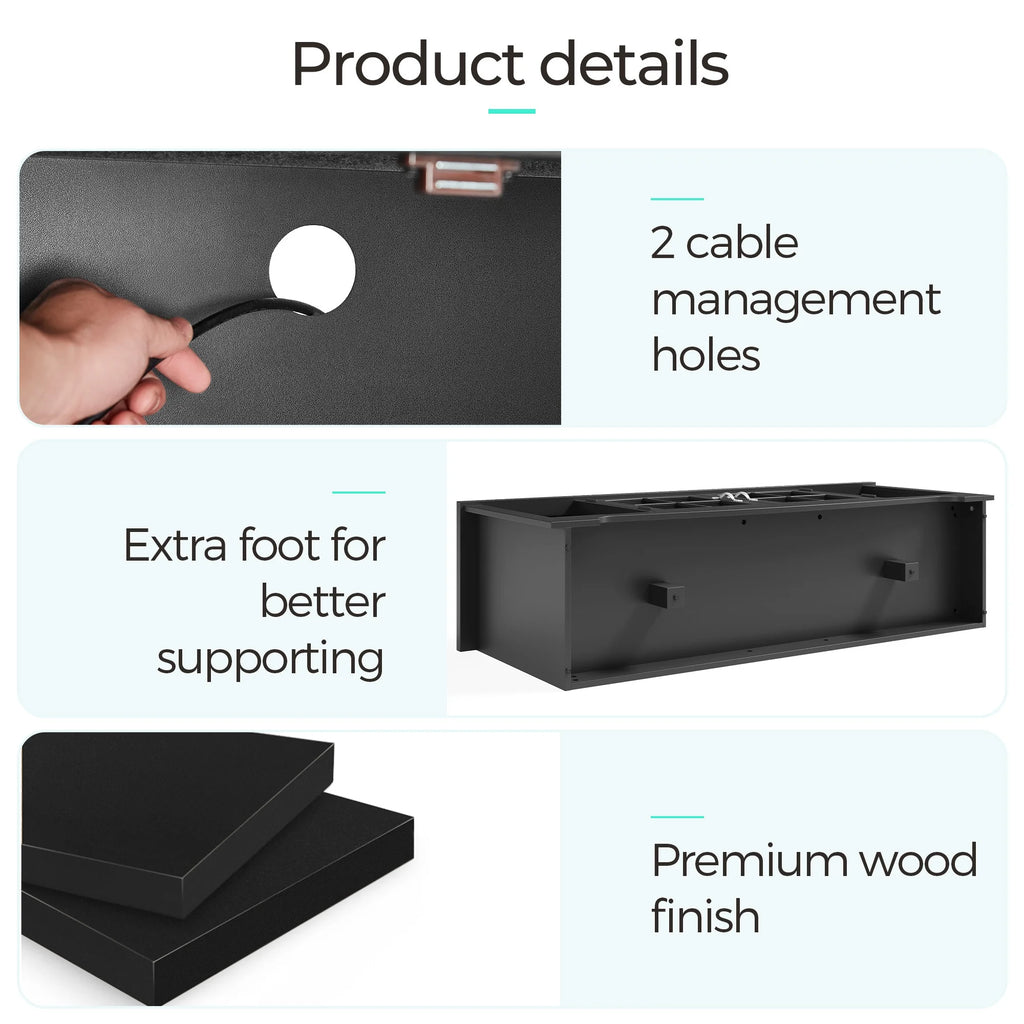 LINSY HOME Modern Farmhouse TV Stand for TVs up to 65",Home Entertainment Center with Storage Cabinet and Adjustable Shelves,Washed Grey & Brown