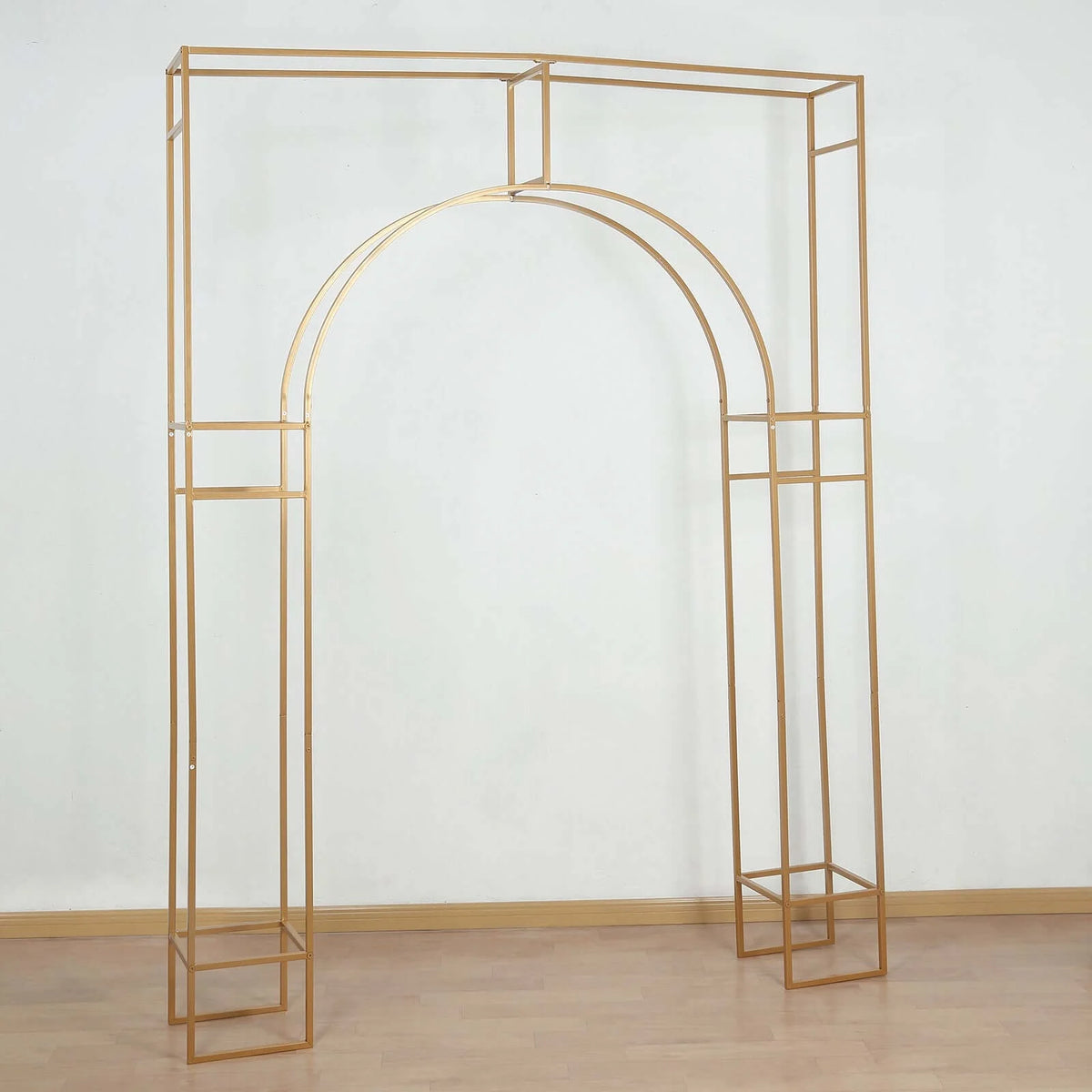 BalsaCircle 7 feet Gold Metal Wedding Arch in Arc de Triomphe Style Party Events Home Decorations Supplies