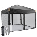 Aoodor 12'x12' Pop Up Canopy with Removable Mesh Sidewalls, Outdoor Portable Instant Shelter Tent-Black
