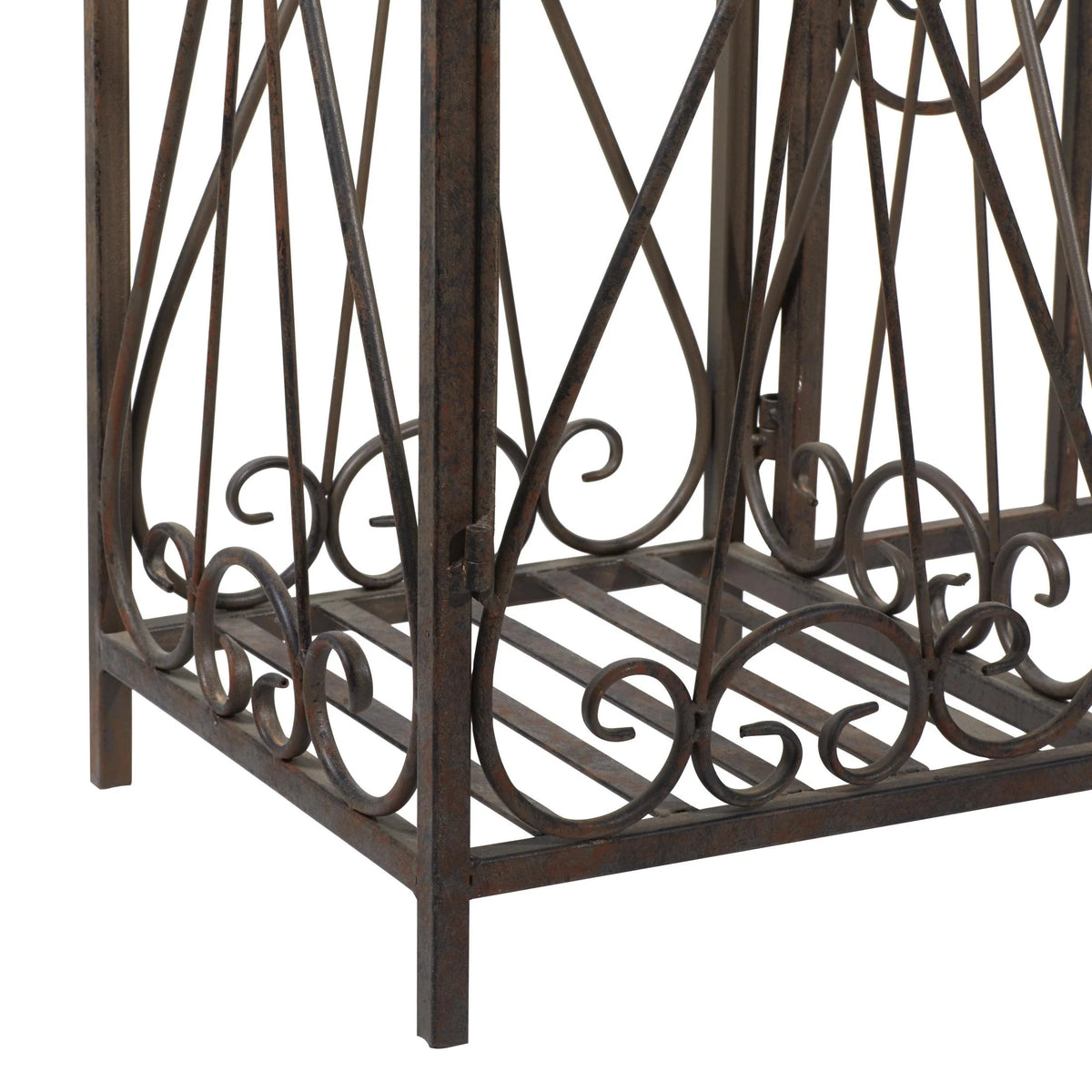 DecMode Traditional Metal Arch with Botanical Design Garden Arbors with Latch Lock Closure, 78"W x 94"H