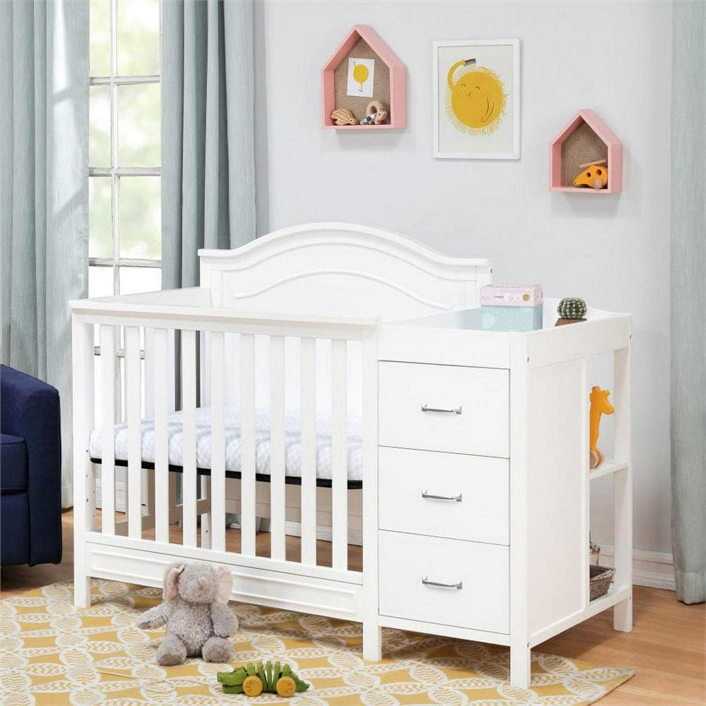 DaVinci Charlie 4-in-1 Convertible Mini Crib &amp; Changer in White